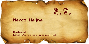 Mercz Hajna névjegykártya